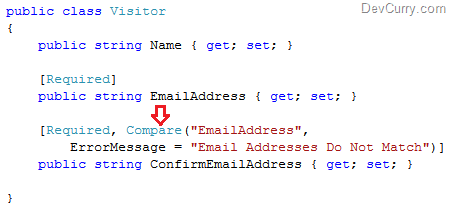 Compare Attribute in ASP.NET MVC 3